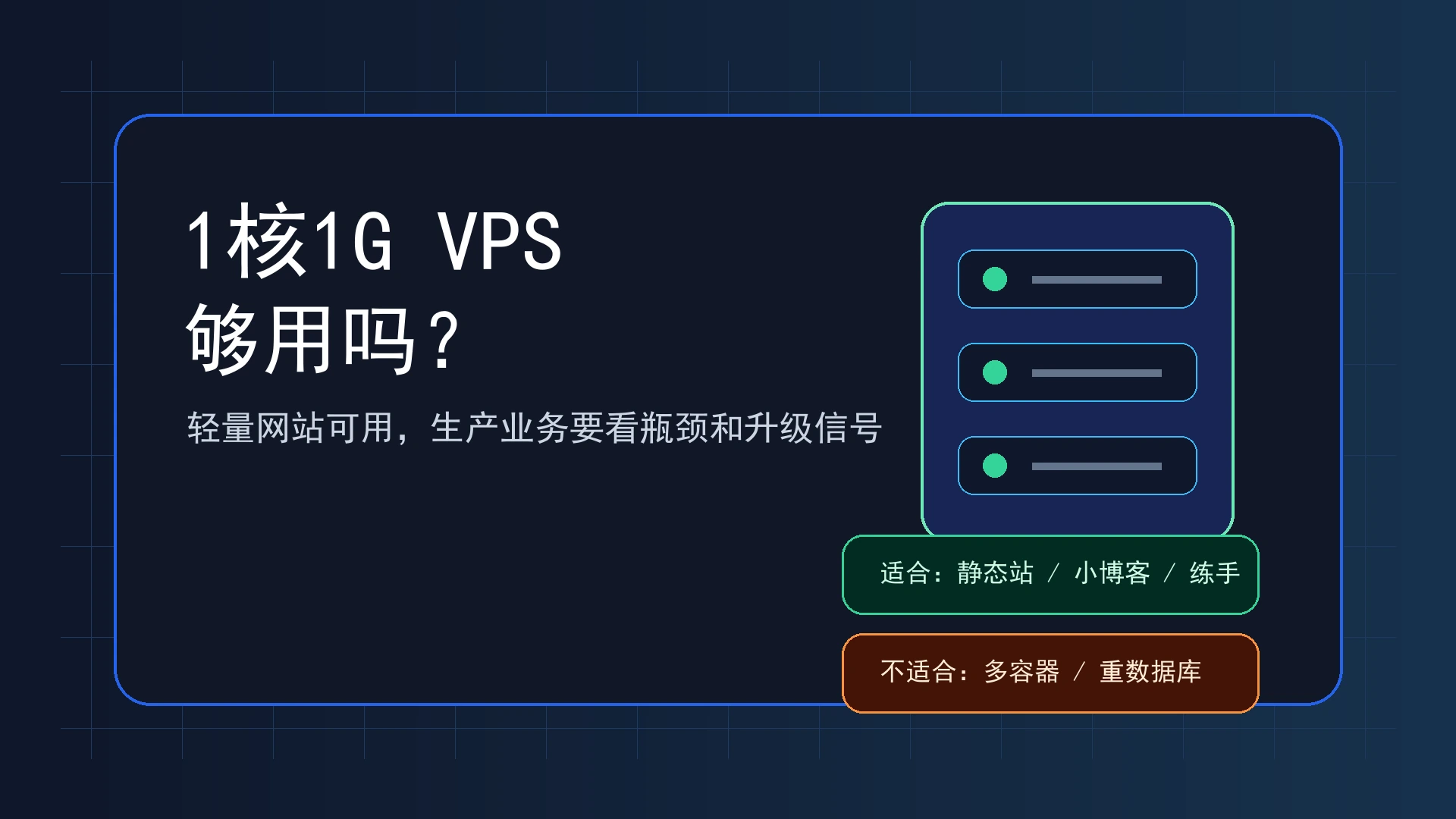 1核1G VPS 够用吗封面图
