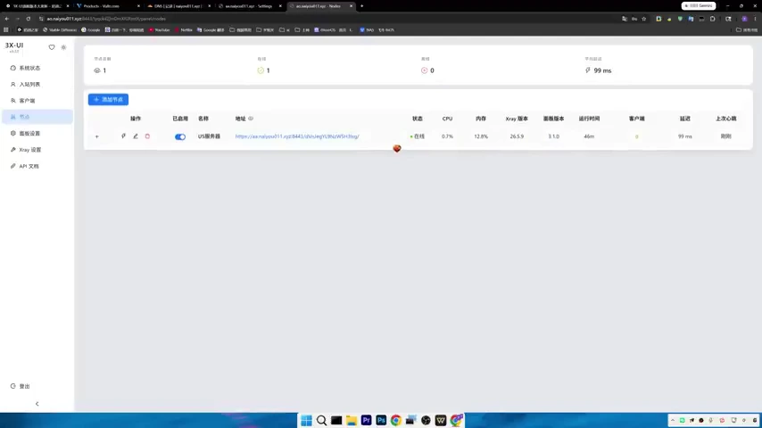 3X-UI 操作截图