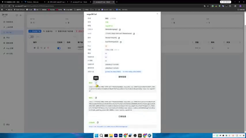 3X-UI 操作截图